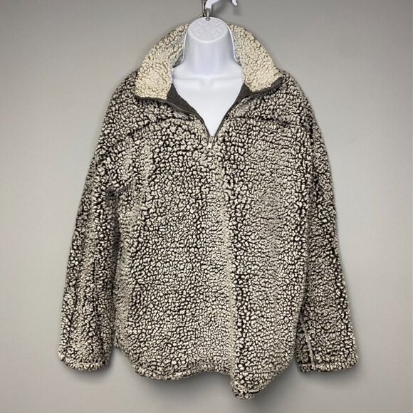 Thread and Supply Grey Sherpa 1/4 Zip Sweatshirt Women's Size L - Picture 2 of 6